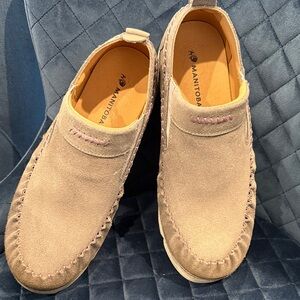 Manitoba Tan Suede Men's Slip-On Loafers